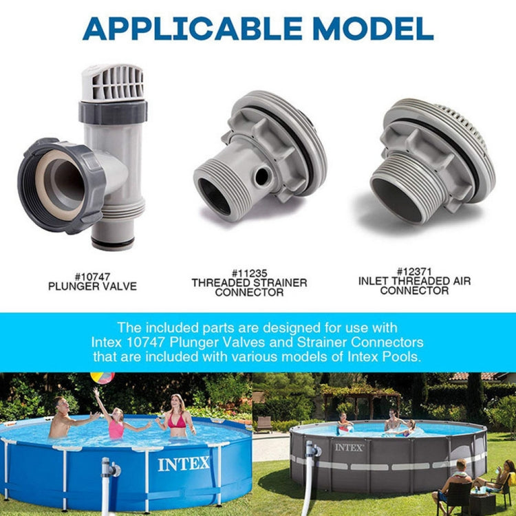 Pour valves de piston de piscine Intex Kit de joints toriques en caoutchouc 25076RP, 6 pièces/ensemble, 2 pièces 10745, 2 pièces 10262, 2 pièces 10255