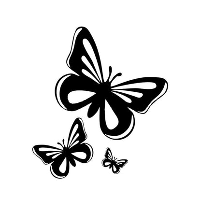 3pcs /Set Butterfly Hollow Car Scratch Decorative Fuel Tank Cap Sticker