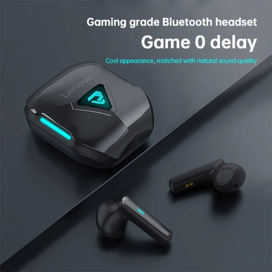 Écouteurs sans fil Bluetooth 5.3 Lenovo TG132, latence ultra-faible sans capteur, autonomie ultra longue, pour sport, musique, jeux