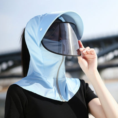 Ice Silk Sun Shade Hat Summer Face Mask Hat Cycling Sun Hat, One Size