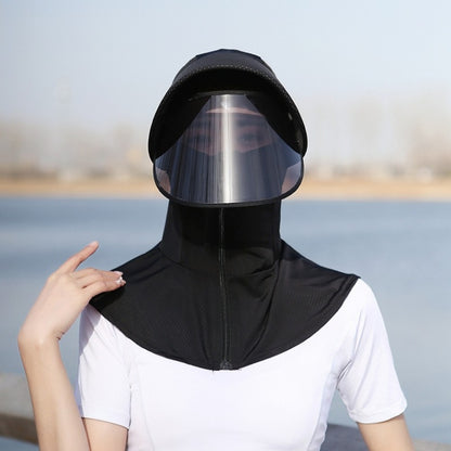 Ice Silk Sun Shade Hat Summer Face Mask Hat Cycling Sun Hat, One Size