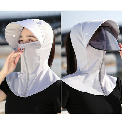 Ice Silk Sun Shade Hat Summer Face Mask Hat Cycling Sun Hat, One Size