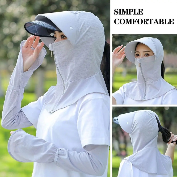 Ice Silk Sun Shade Hat Summer Face Mask Hat Cycling Sun Hat, One Size