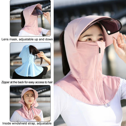 Ice Silk Sun Shade Hat Summer Face Mask Hat Cycling Sun Hat, One Size