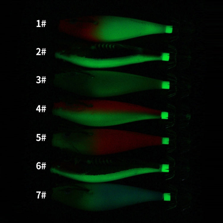 7 couleurs /Set HENGJIA SJ051 Leurre dur crevette lumineuse en bois avec hameçon à calamar, 9,5 cm 10 g