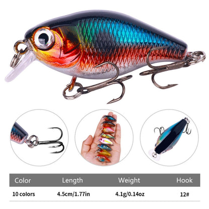 10 couleurs / Ensemble HENGJIA CB073 Leurres de Pêche Lua Leurre Artificiel, 4.5cm 4.1g