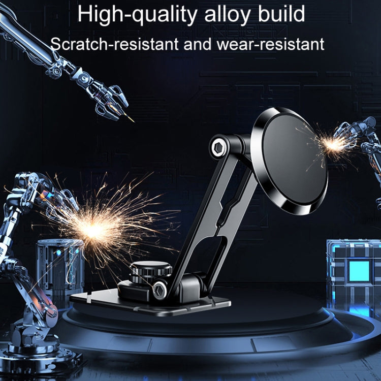 Foldable Suspension Car Phone Holder Magnetic Adhesive Type Metal Navigation Stand, D30