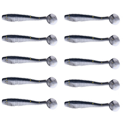 HENGJIA Spaghetti Worm Leurre Souple T-Tail Spirale pour la Pêche, 4.5cm 10pcs/Paquet, 5.5cm 10pcs/Paquet, 7.5cm 6pcs/Paquet