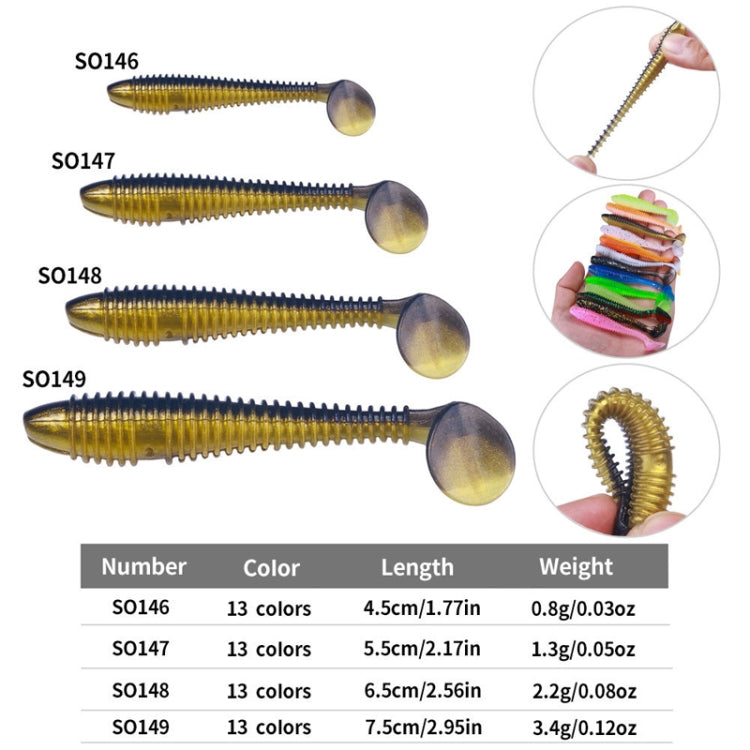 HENGJIA Spaghetti Worm Leurre Souple T-Tail Spirale pour la Pêche, 4.5cm 10pcs/Paquet, 5.5cm 10pcs/Paquet, 7.5cm 6pcs/Paquet