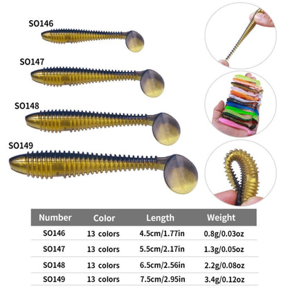 HENGJIA Spaghetti Worm Leurre Souple T-Tail Spirale pour la Pêche, 4.5cm 10pcs/Paquet, 5.5cm 10pcs/Paquet, 7.5cm 6pcs/Paquet