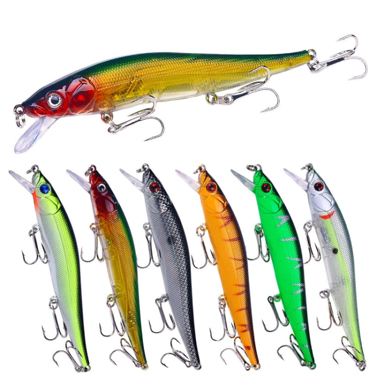 6 couleurs/Ensemble HENGJIA MI169 Leurre flottant Minnow artificiel dur, 12cm 13.6g