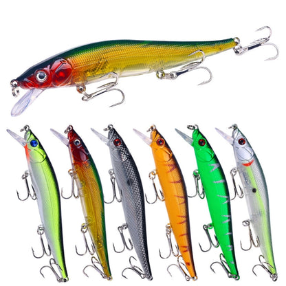 6 couleurs/Ensemble HENGJIA MI169 Leurre flottant Minnow artificiel dur, 12cm 13.6g