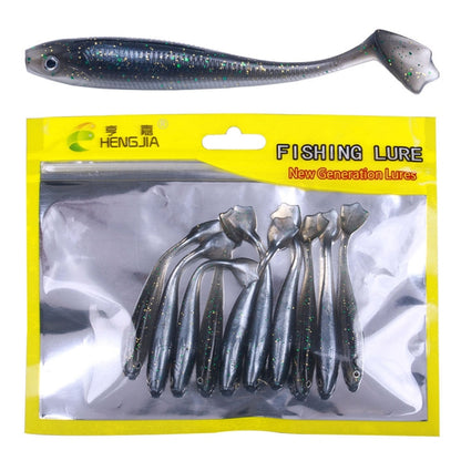 HENGJIA Leurre souple à queue en T pour pêche en eau douce, 7,5 cm, 10 pièces/paquet, 10,5 cm, 6 pièces/paquet