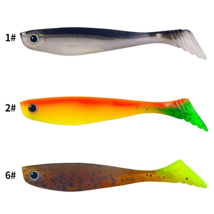 6 pcs/Paquet HENGJIA Leurre souple artificiel T-Tail pour pêche en eau douce, 10cm 5.3g