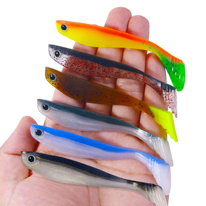 6 pcs/Paquet HENGJIA Leurre souple artificiel T-Tail pour pêche en eau douce, 10cm 5.3g