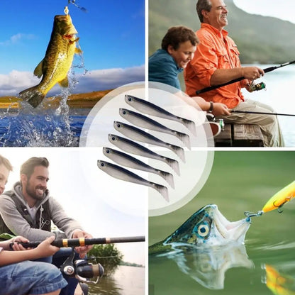 6 pcs/Paquet HENGJIA Leurre souple artificiel T-Tail pour pêche en eau douce, 10cm 5.3g