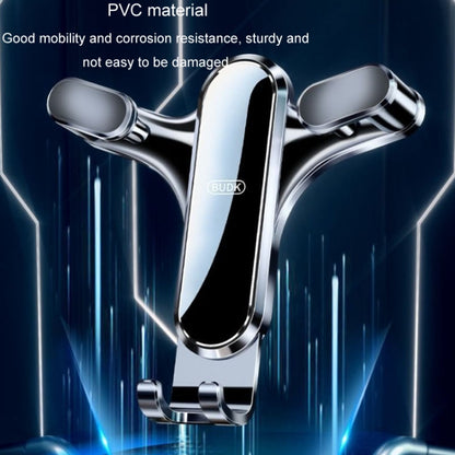 BUDK Triangle Gravity Sensor Car Phone Bracket Car Air Vent Navigation Holder, Buckle Model, Adhesive Model, Suction Cup Base Model, Bent Suction Cup Base Model, Hook Model