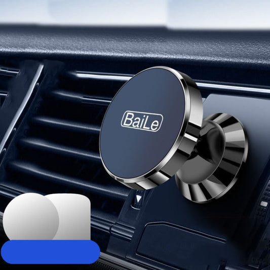 BaiLe Magnetic Car Phone Holder Universal Car Dashboard Fixed Navigation Bracket, Sticker Black, Buckle Silver, Buckle Black