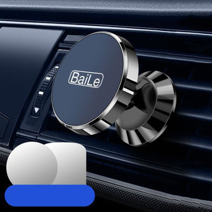BaiLe Magnetic Car Phone Holder Universal Car Dashboard Fixed Navigation Bracket, Sticker Black, Buckle Silver, Buckle Black