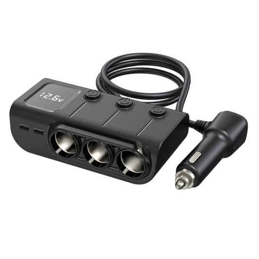 Chargeur de voiture à chargement rapide avec affichage numérique et allume-cigare 120W