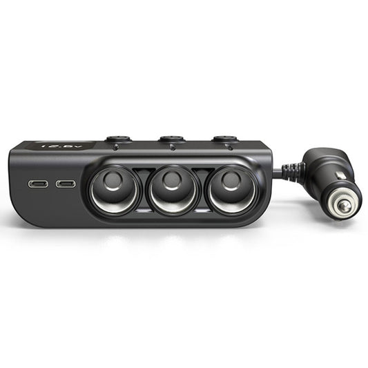 Chargeur de voiture à chargement rapide avec affichage numérique et allume-cigare 120W