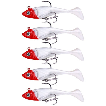 5 pièces/paquet HENGJIA SO071 Leurre de pêche souple à queue en T, 8,5 cm 10,6 g