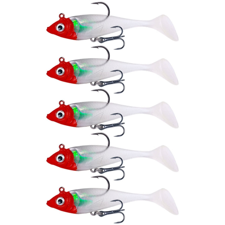 5 pièces/paquet HENGJIA SO071 Leurre de pêche souple à queue en T, 8,5 cm 10,6 g