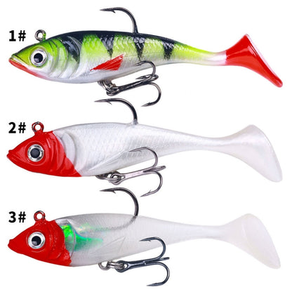 5 pièces/paquet HENGJIA SO071 Leurre de pêche souple à queue en T, 8,5 cm 10,6 g