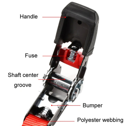 Motorcycle Ratchet Tensioner Cargo Bundling And Luggage Fixing Straps, 1m, 2m, 3m, 4m, 5m