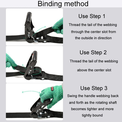 Motorcycle Ratchet Tensioner Cargo Bundling And Luggage Fixing Straps, 1m, 2m, 3m, 4m, 5m