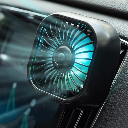 Ventilateur de voiture F11 avec éclairage dégradé coloré USB, intérieur automobile, noir, kaki