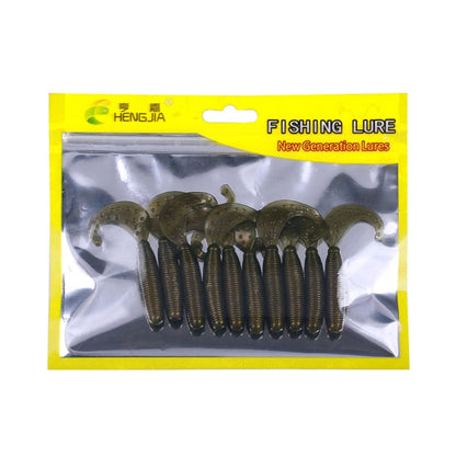 HENGJIA Curved-Tail Soft Dummy Bait Freshwater Fishing Lures, 5cm 10pcs /Pack, 6cm 10pcs /Pack, 7cm 10pcs /Pack