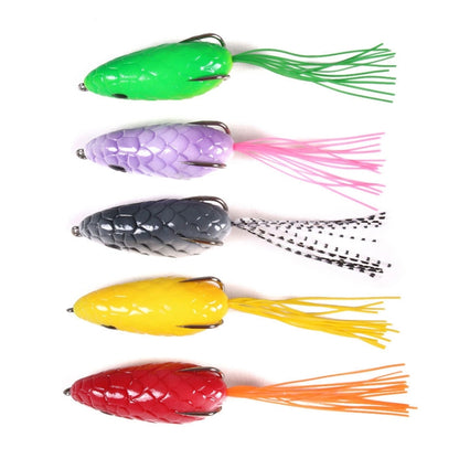 5 couleurs / Set HENGJIA FO035 Leurre souple peau de serpent Lua Thunder Brogue pour la pêche au black-bass, 6cm 10g