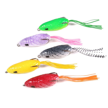 5 couleurs / Set HENGJIA FO035 Leurre souple peau de serpent Lua Thunder Brogue pour la pêche au black-bass, 6cm 10g
