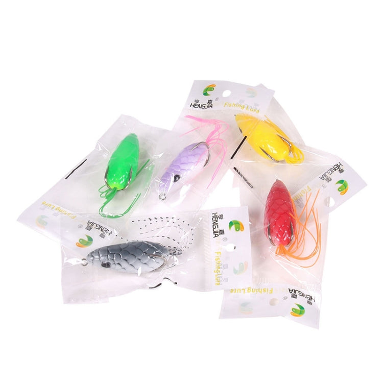 5 couleurs / Set HENGJIA FO035 Leurre souple peau de serpent Lua Thunder Brogue pour la pêche au black-bass, 6cm 10g