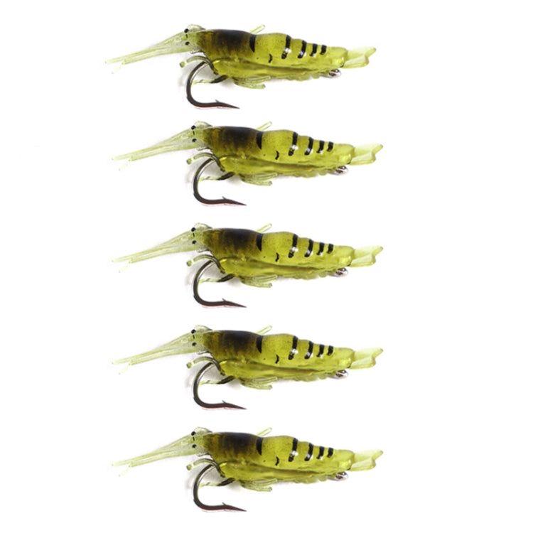 5pcs /Pack HENGJIA SO064 Imitation Grass Shrimp Dummy Bait Lua Fishing Soft Lures, 4cm 1.5g