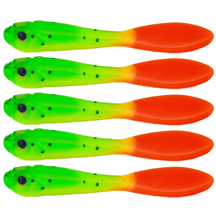 5 pièces/paquet HENGJIA SO177 Leurre de pêche souple bicolore imitation eau douce, 7 cm