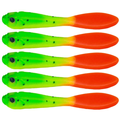 5 pièces/paquet HENGJIA SO177 Leurre de pêche souple bicolore imitation eau douce, 7 cm