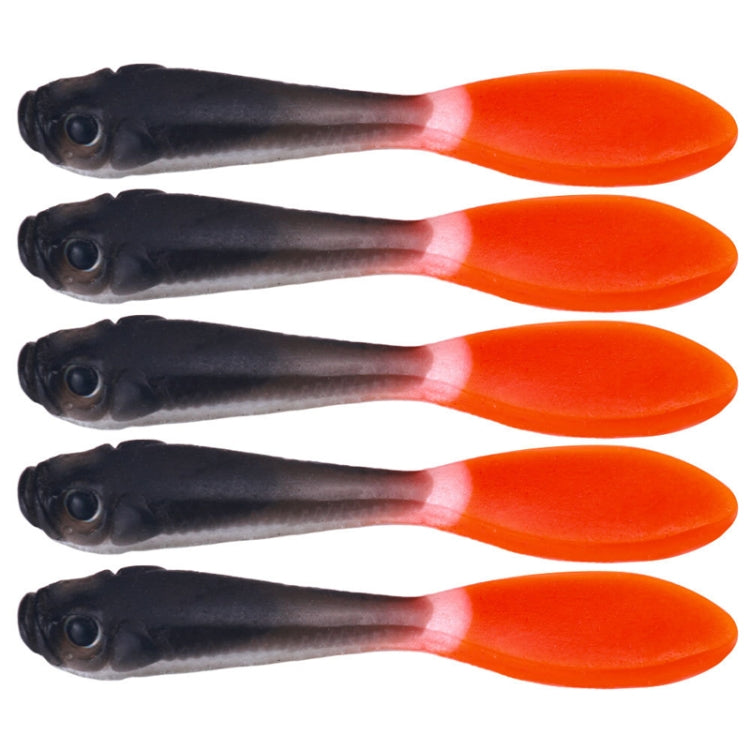 5 pièces/paquet HENGJIA SO177 Leurre de pêche souple bicolore imitation eau douce, 7 cm
