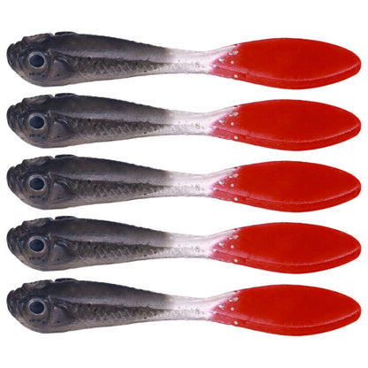 5 pièces/paquet HENGJIA SO177 Leurre de pêche souple bicolore imitation eau douce, 7 cm