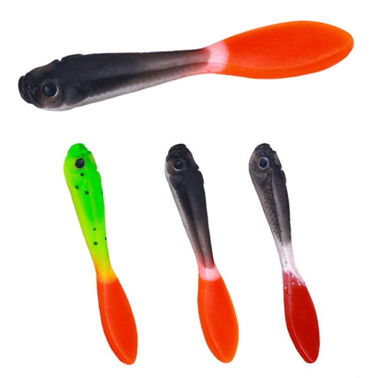 5 pièces/paquet HENGJIA SO177 Leurre de pêche souple bicolore imitation eau douce, 7 cm