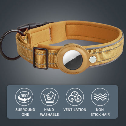 For AirTag 2nd Gen / AirTag 1st Gen Tracker Dog Collar Neoprene Lining Reflective Pet Collar, S, M, L, XL