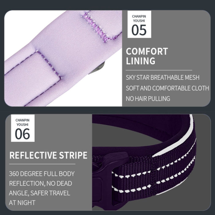 For AirTag Tracker Dog Collar Neoprene Lining Reflective Pet Collar, S, M, L, XL