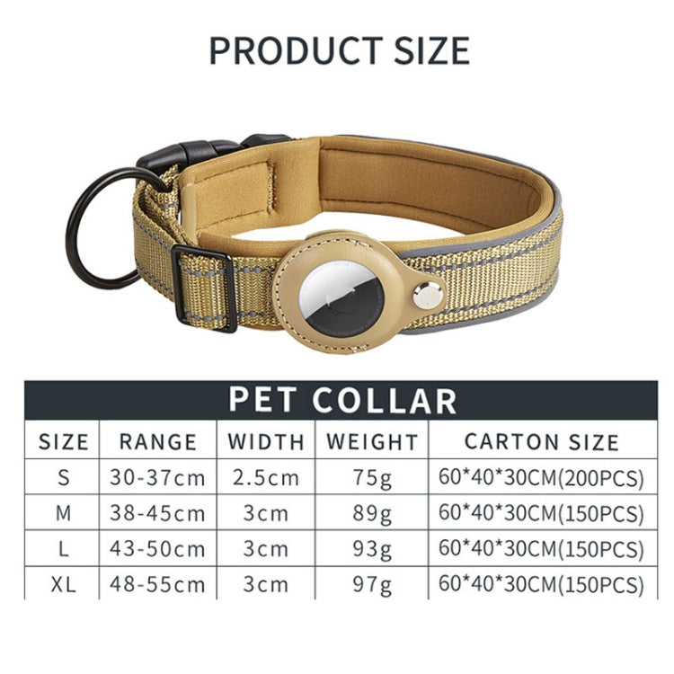 For AirTag Tracker Dog Collar Neoprene Lining Reflective Pet Collar, S, M, L, XL