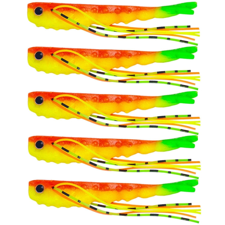 HENGJIA SO175 Two Color Split Fork Soft Bait Freshwater Fishing Salmon Lures, 6.6cm 5pcs /Pack