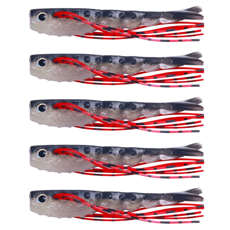 HENGJIA SO175 Two Color Split Fork Soft Bait Freshwater Fishing Salmon Lures, 6.6cm 5pcs /Pack