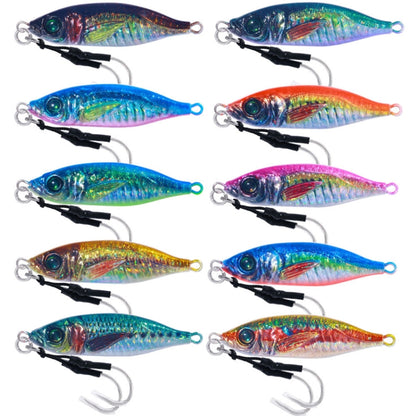 10 couleurs / Ensemble HENGJIA Plaque de fer Leurre souple Poisson-plomb Pêche à la traîne Lente Leurre de pêche en mer, 30g, 40g, 60g, 80g