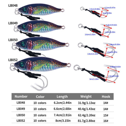 10 couleurs / Ensemble HENGJIA Plaque de fer Leurre souple Poisson-plomb Pêche à la traîne Lente Leurre de pêche en mer, 30g, 40g, 60g, 80g