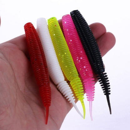 5pcs /Pack HENGJIA SO109 Spaghetti Worm Soft Bait Spiral Fishing Dummy Lures, 10cm 7g