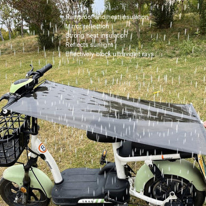 Electric Bike Telescopic Sunshade Rain Shield Motorcycle Rain Cover, 58 x 125cm Silver, 50 x 125cm Silver, 45 x 125cm Silver, 58 x 125cm Black, 50 x 125cm Black, 45 x 125cm Black